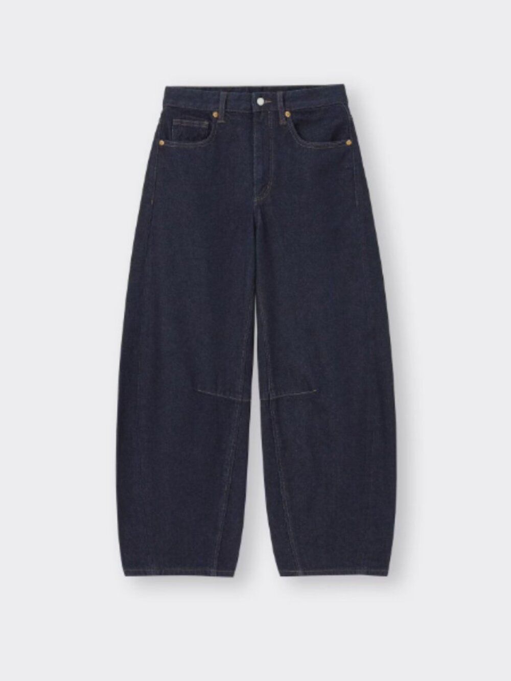 GU Global Barrel Leg Jeans in Navy